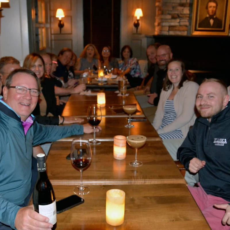 Integrated Builders employees at a restaurant