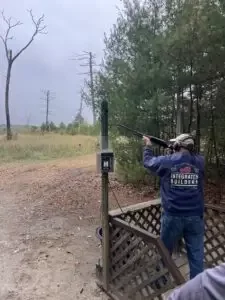 person shooting at clays event