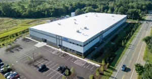 Rhino Easton building and parking lot aerial